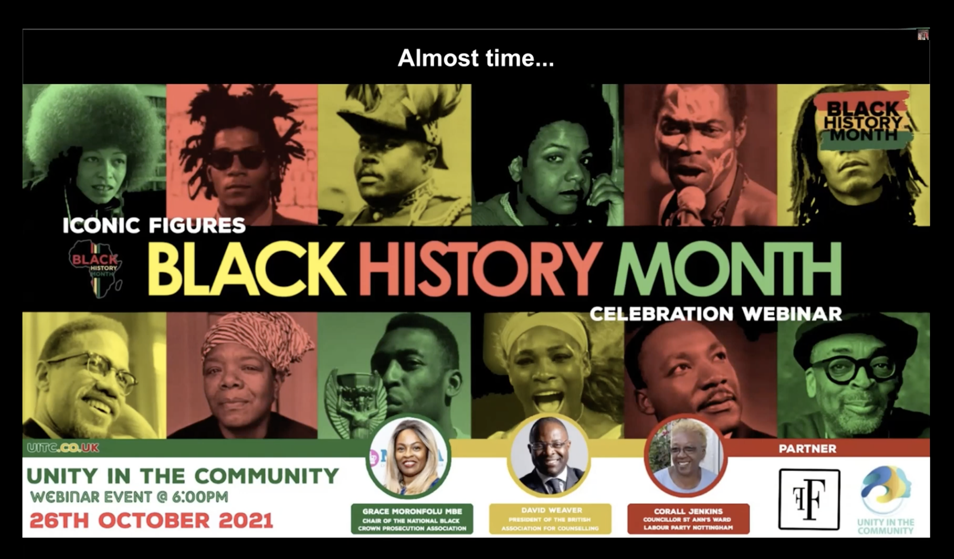 ICONIC FIGURES - BLACK HISTORY MONTH WITH UNITY IN THE COMMUNITY WEBINAR 2 – ICONIC FIGURES - 27 October 2021